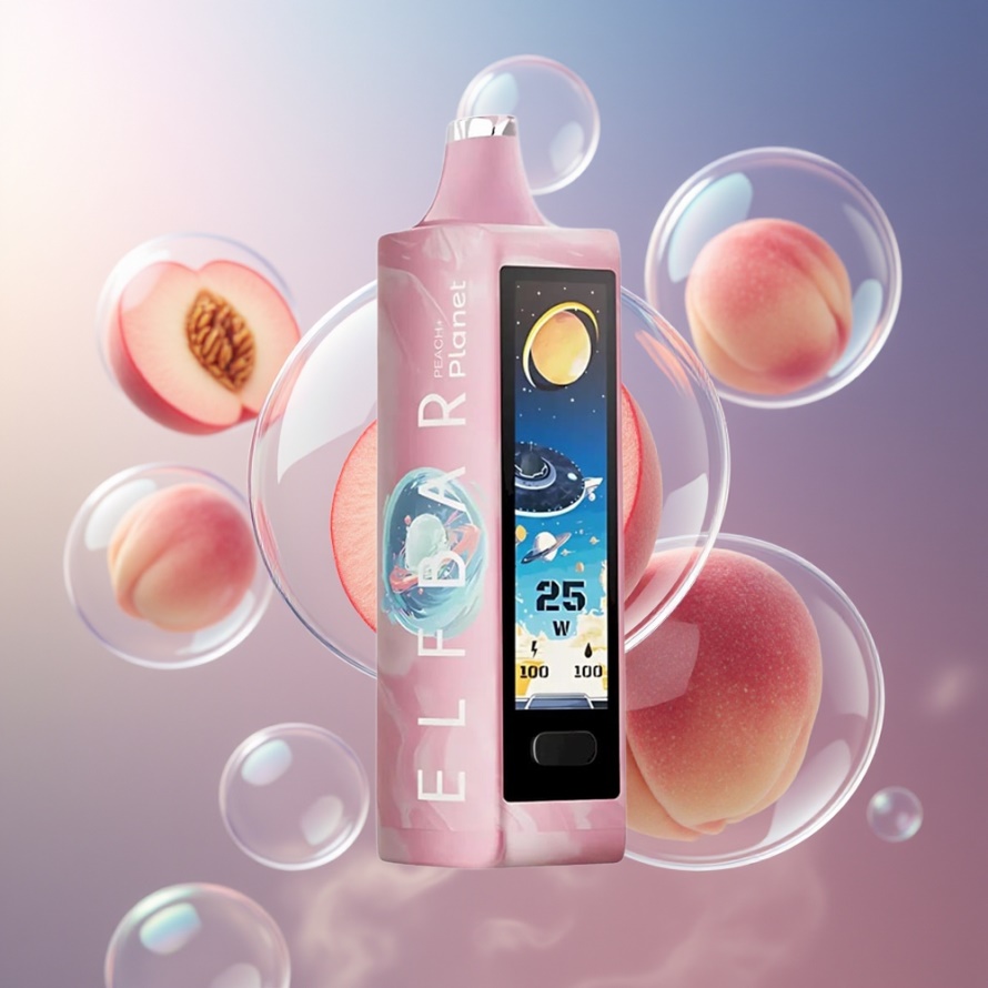 Elf Bar Planet 25000 Puffs Engångsvape Persika+ Svensk Grossist med 18ml & Mesh Coil