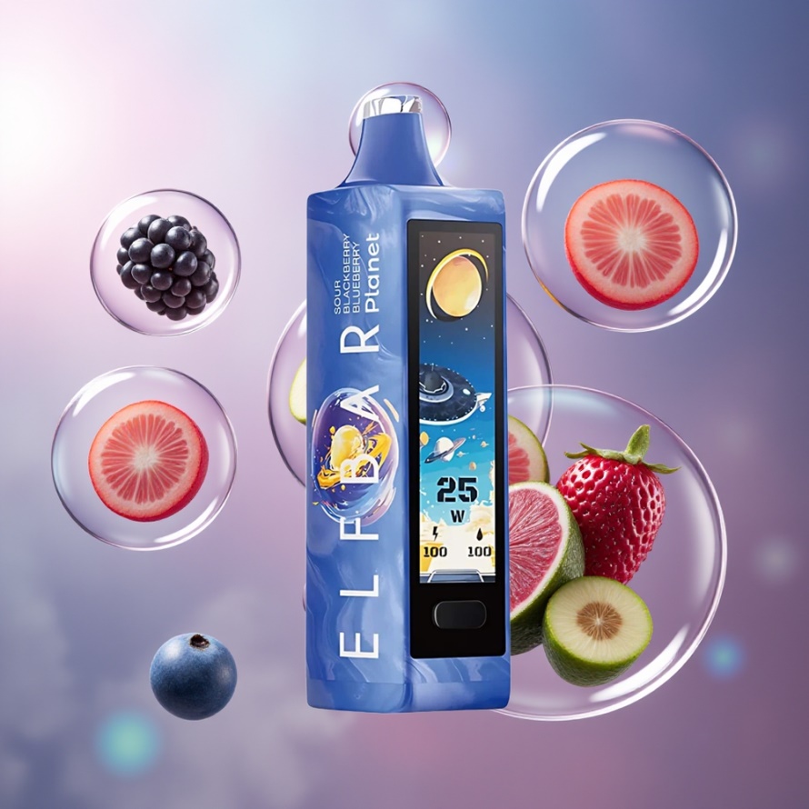 Elf Bar Planet 25000 Puffs Engångsvape Sur Svartbjörn Blåbär svensk grossist Mesh Coil 800mAh 18ml