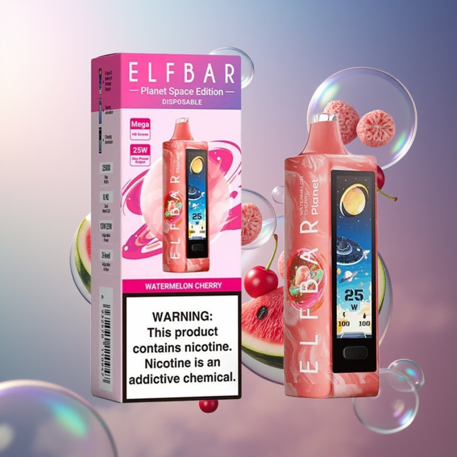 Elf Bar Planet 25000 Puffs Engångsvape Vattenmelon Körsbär svensk grossist Mesh Coil 800mAh