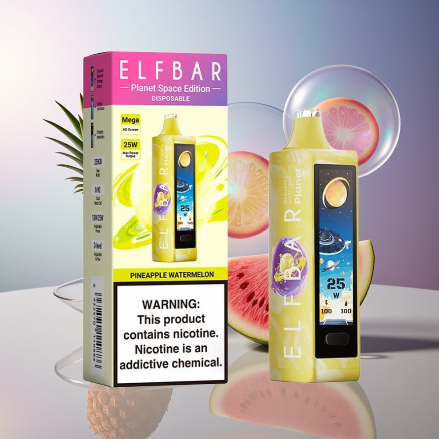 Elf Bar Planet 25000 Puffs Svensk Grossist Engångs Vape Ananas Vattenmelon 5% Nikotin 800mAh Mesh