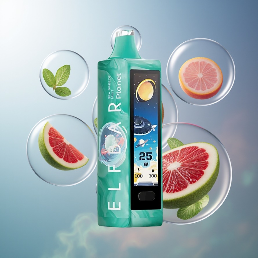 Elf Bar Planet 25000 Puffs Svensk Grossist Engångsvape Havsbris Mynta Mesh Coil 800mAh
