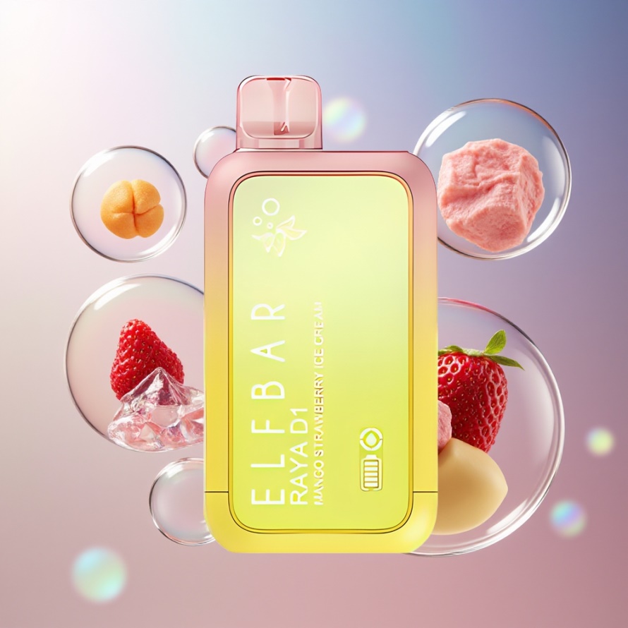 Elf Bar Raya D1 13000 Puffs Engångsvape Mango Jordgubb Glass – Svensk Grossist