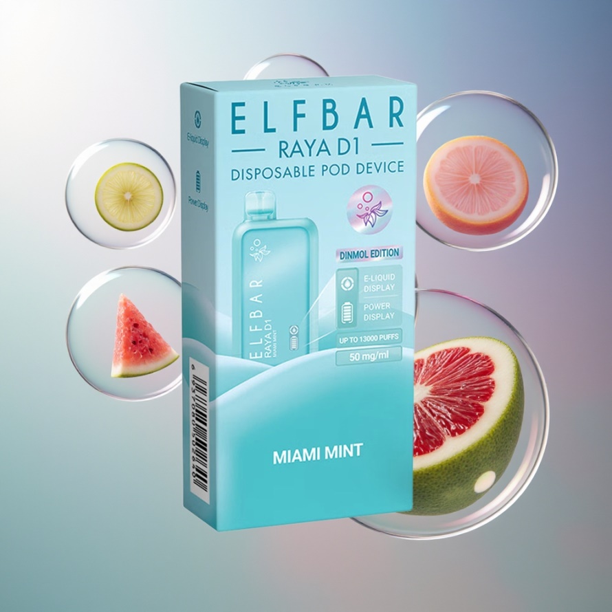 Elf Bar Raya D1 13000 Puffs Engångsvape Miami Mynta – Svensk Grossist
