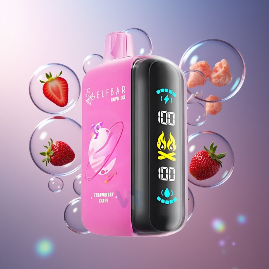 ELF BAR RAYA D3 25000 Puffs Engångsvape Jordgubb Druva 23ml 850mAh Type-C svensk grossist