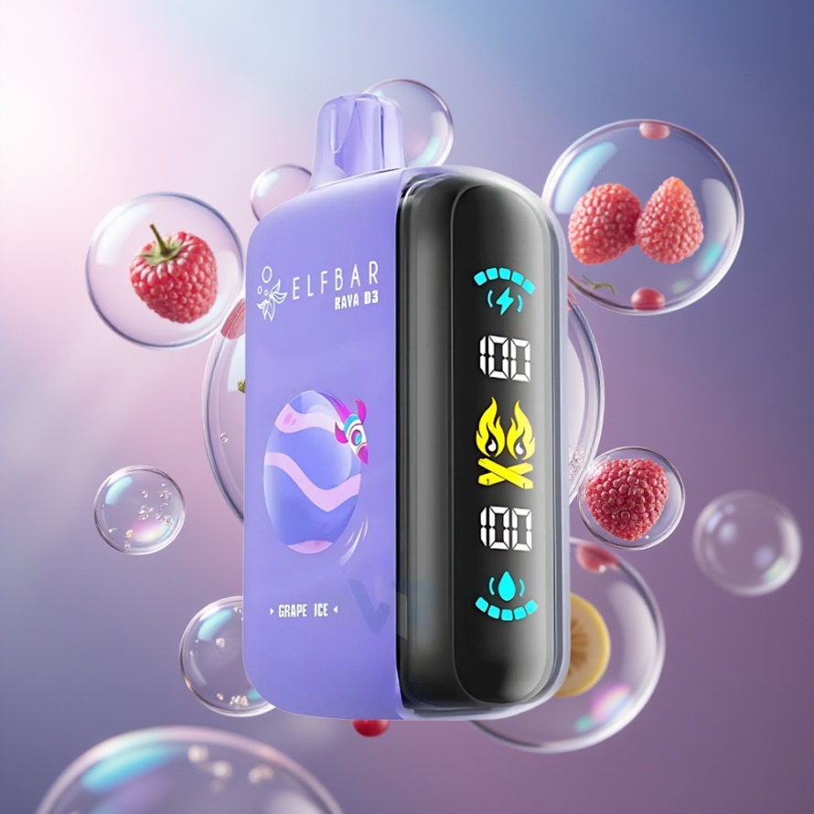 ELF BAR RAYA D3 25000 Puffs Svensk Grossist Engångs Vape Druvis Is med 850mAh & Typ-C