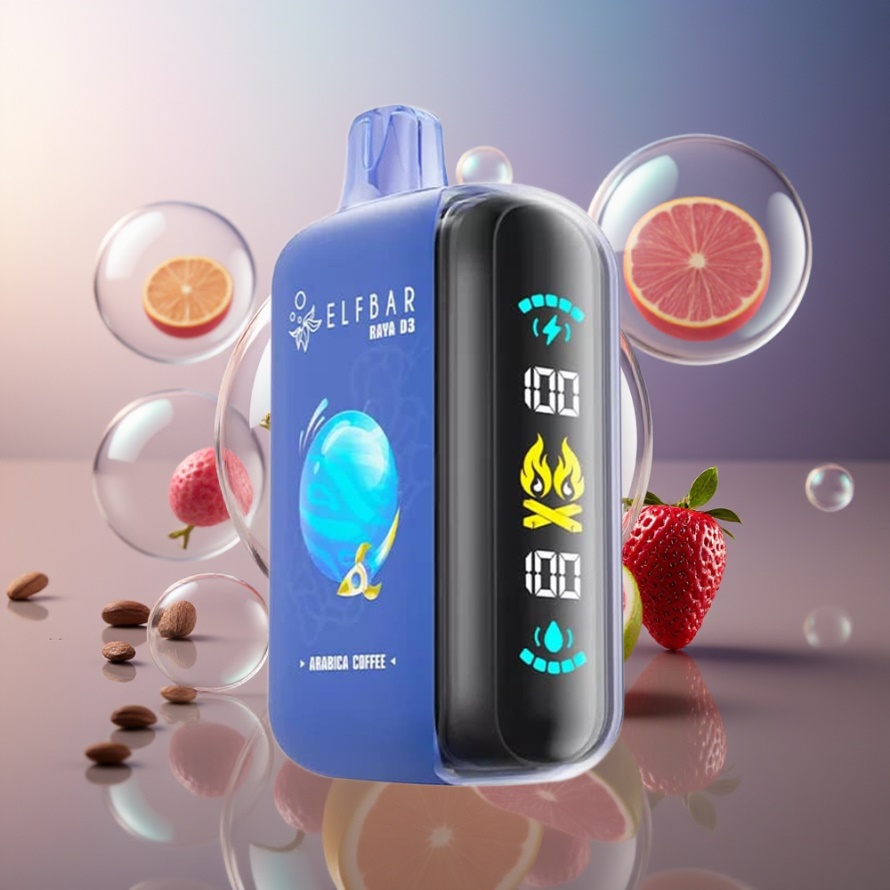 ELF BAR RAYA D3 25000 Puffs Svensk Grossist Engångsvape Arabica Kaffe 850mAh Type-C