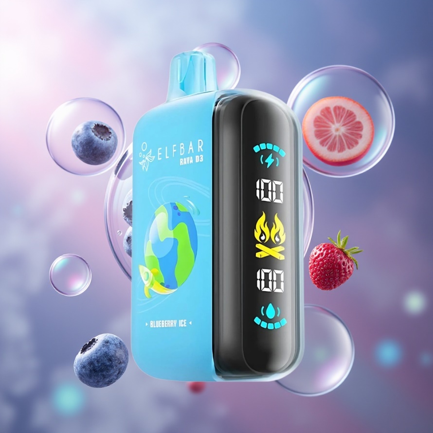 ELF BAR RAYA D3 25000 Puffs Svensk Grossist Engångsvape Blåbär Is med 850mAh & 23ml