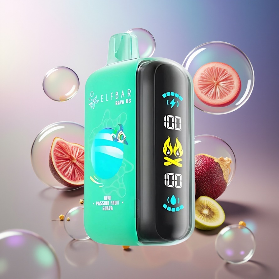 ELF BAR RAYA D3 25000 Puffs Svensk Grossist Engångsvape Kiwi Passionsfrukt Guava 850mAh 23ml Type-C