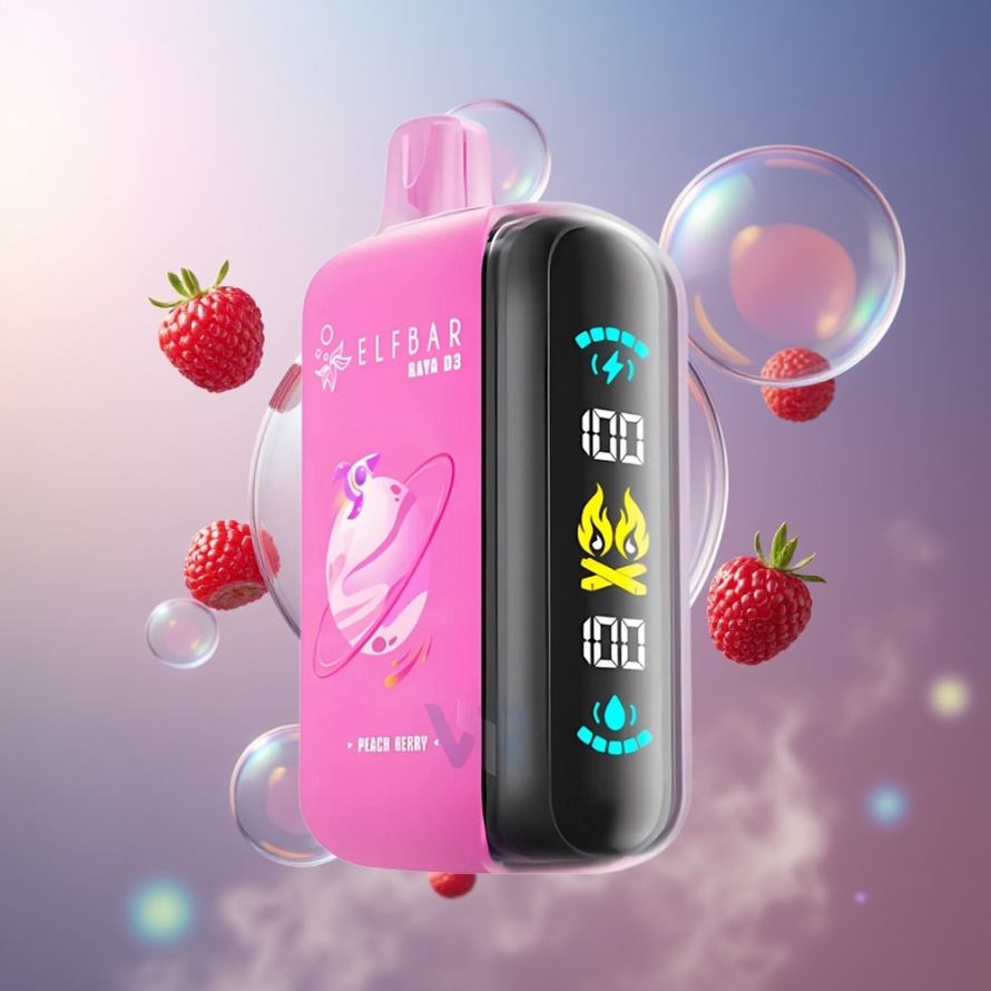 ELF BAR RAYA D3 25000 Puffs Svensk Grossist Engångsvape Persika Bär med 850mAh Batteri & 23ml E-vätska