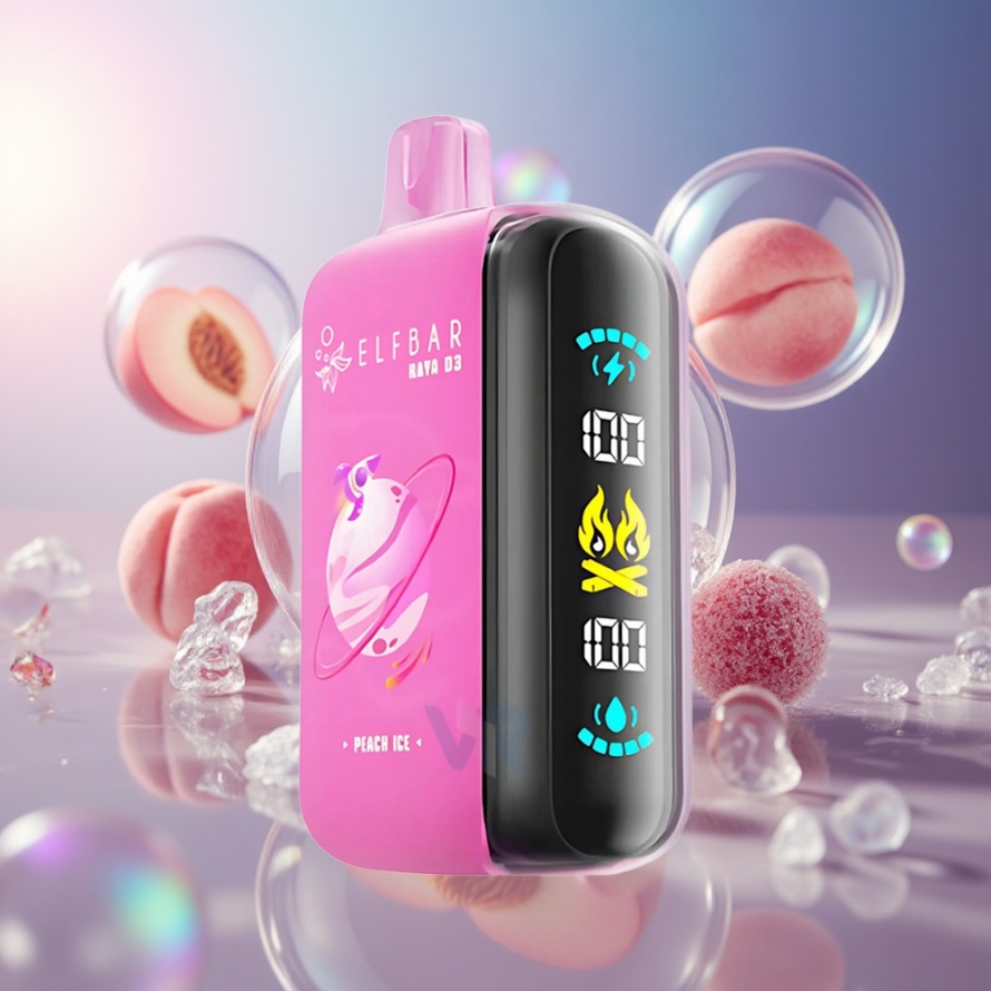 ELF BAR RAYA D3 25000 Puffs Svensk Grossist Engångsvape Persikois (850mAh, 23ml, Type-C)
