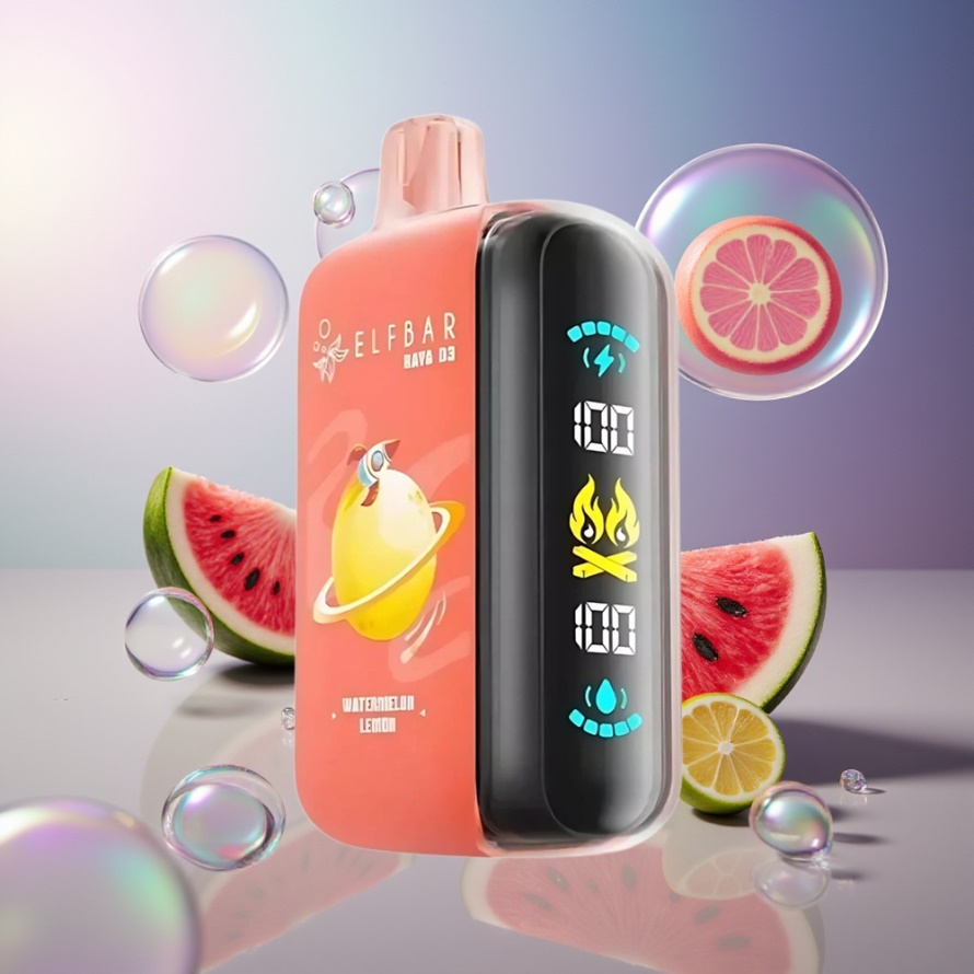 ELF BAR RAYA D3 25000 Puffs Svensk Grossist Engångsvape Vattenmelon Citron 850mAh 23ml Type-C