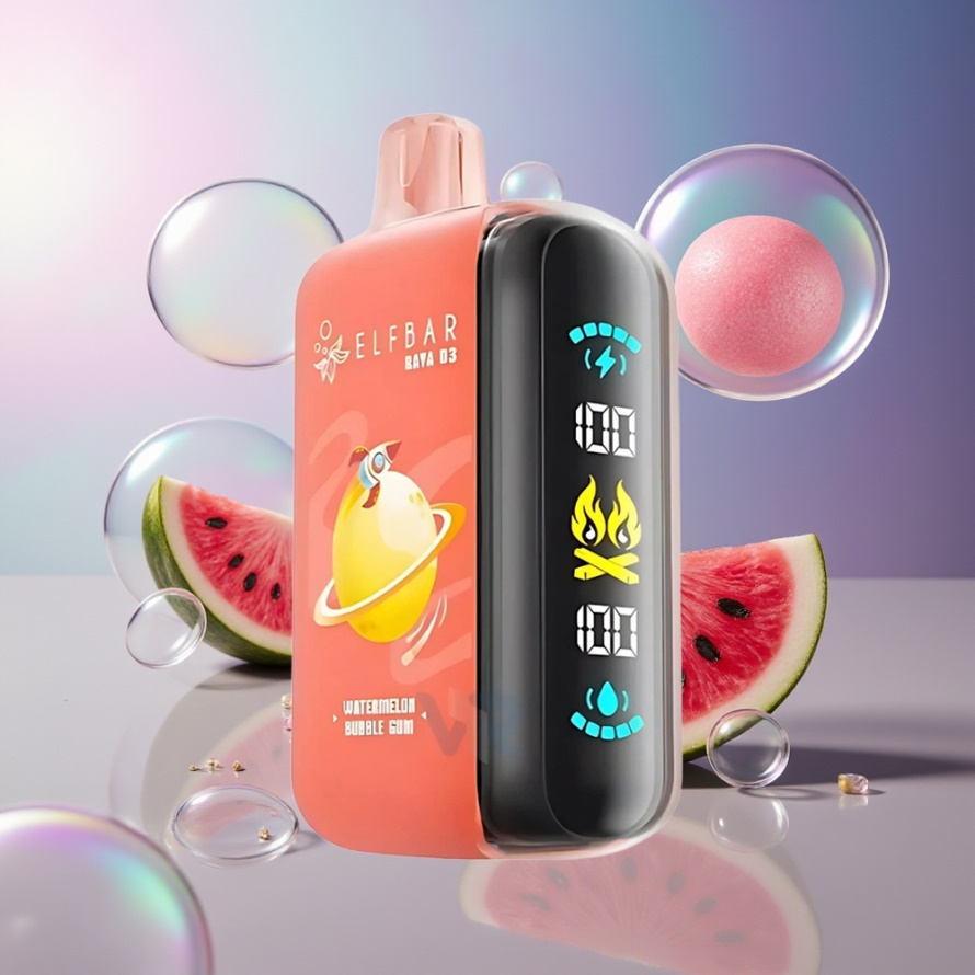 ELF BAR RAYA D3 25000 Puffs Svensk Grossist Engångsvape Vattenmelon Tuggummi 850mAh 23ml Typ-C