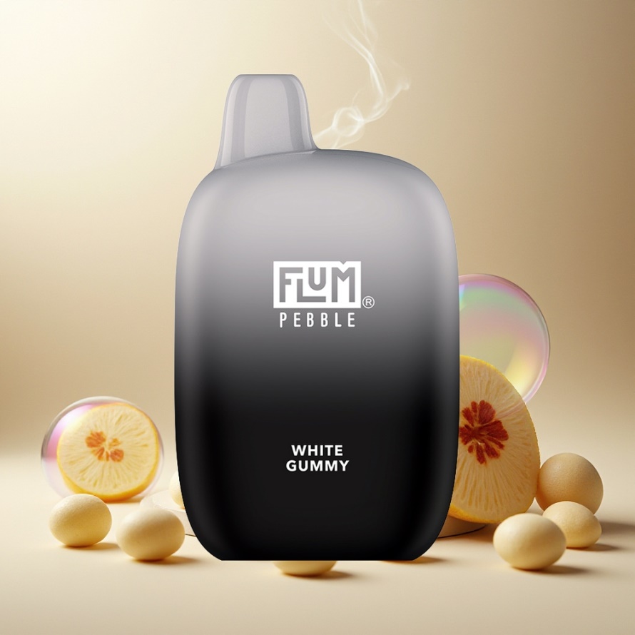 FLUM Pebble 6000 Puffs Engångs E-cig Vit Gummibjörn med 10ml E-vätska 5% Nikotin 500mAh svensk grossist