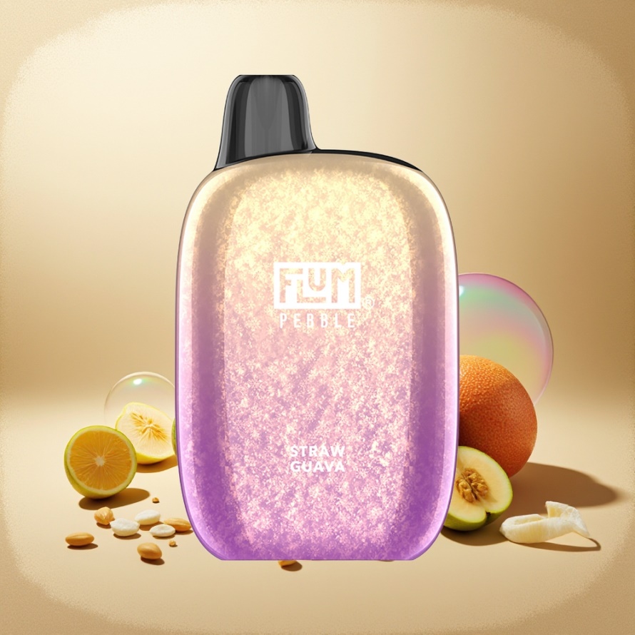 FLUM Pebble 6000 Puffs Engångs Vape Guava med 10ml E-vätska, 5% Nikotin, 500mAh Batteri, Mesh Coil & Type-C Laddning – Svensk Grossist