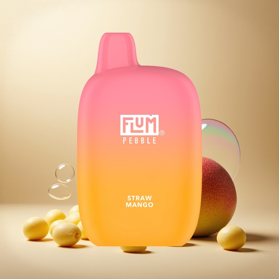 FLUM Pebble 6000 Puffs Engångs Vape Mango (10ml, 5% Nikotin, 500mAh, Mesh Coil, Type-C) svensk grossist