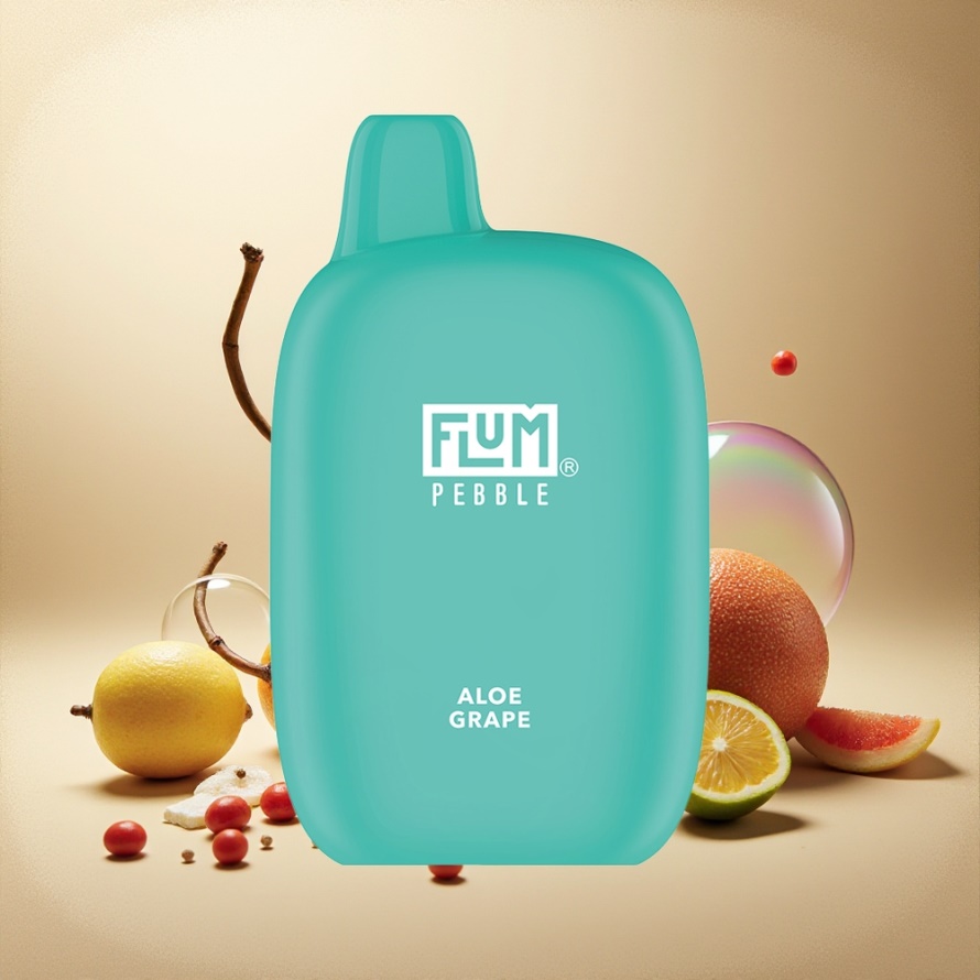 FLUM Pebble 6000 Puffs Engångsvape Aloe Druva 10ml 5% Nikotin 500mAh Svensk Grossist