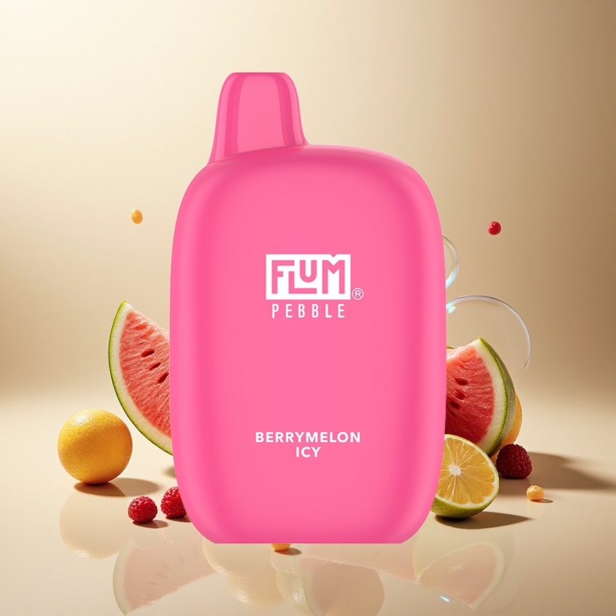 FLUM Pebble 6000 Puffs Svensk Grossist Engångs Vape Bärmelon Is 10ml 5% Nikotin 500mAh Mesh Type-C