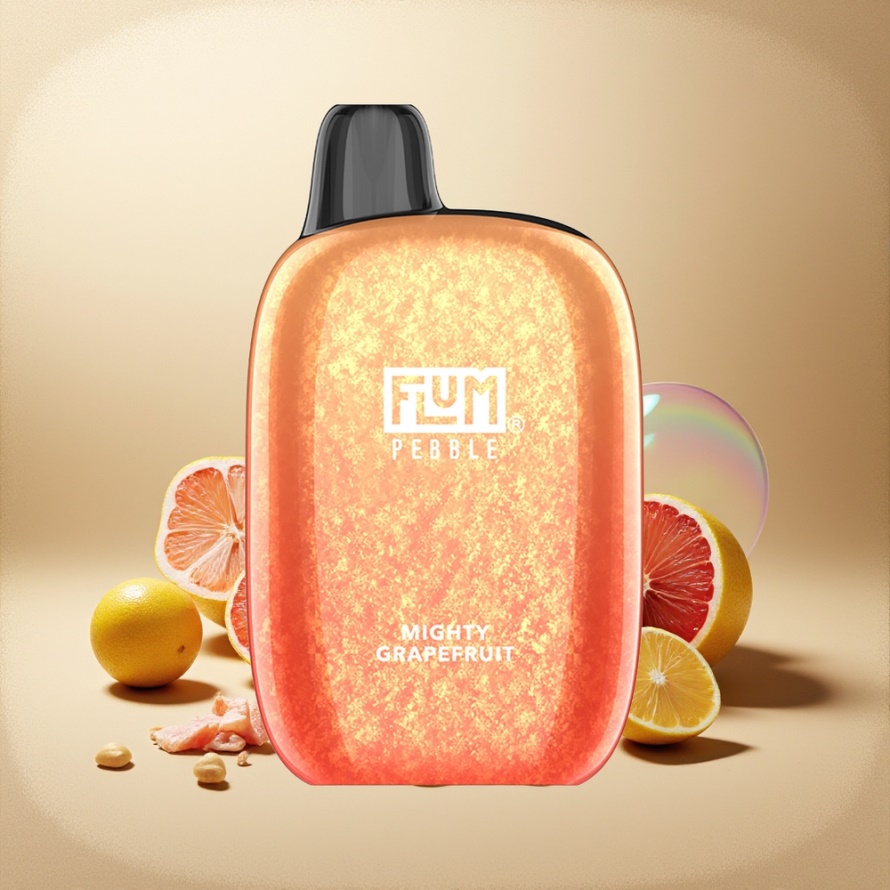FLUM Pebble 6000 Puffs Svensk Grossist Engångs Vape Mighty Grapefrukt 10ml 5% Nikotin 500mAh Mesh Coil Type-C