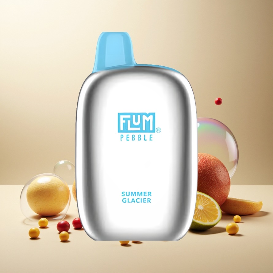 FLUM Pebble 6000 Puffs Svensk Grossist Engångs Vape Sommar Glaciär 10ml 5% Nikotin Mesh Coil Type-C