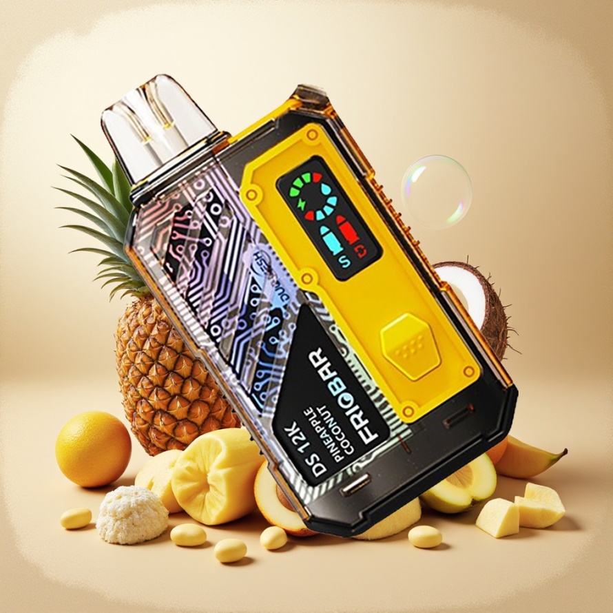 FRIOBAR DS 12K Engångs Vape Ananas Kokos (svensk grossist) 12K puffar USB-C 50mg/mL