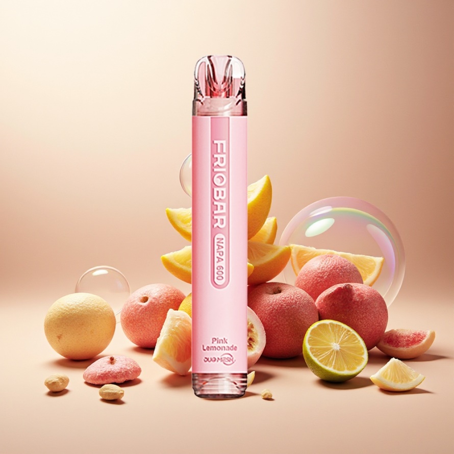 FRIOBAR NAPA 600 Svensk Grossist Engångs Vape Rosa Citronad med 600mAh Batteri