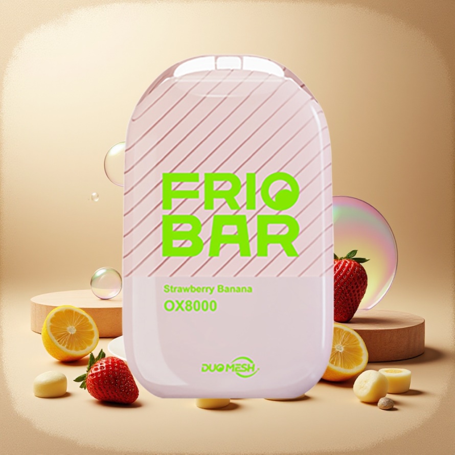 FRIOBAR OX8000 Engångs Vape Jordgubb Banan 16mL 8000 puff svensk grossist