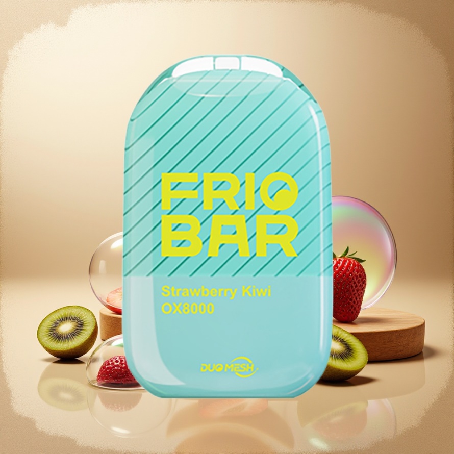 FRIOBAR OX8000 Engångs Vape Jordgubb Kiwi 16mL 8000 puff svensk grossist