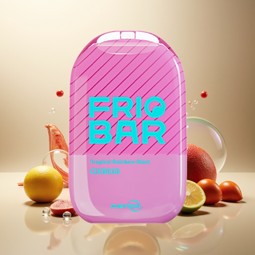 FRIOBAR OX8000 Engångs Vape Tropisk Regnbågsblast 16mL 8000 puffar svensk grossist