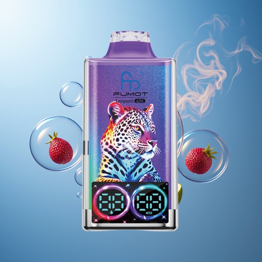 Fumot Leopard 40K Puffs Engångs Vape Herr Blå 5% Nikotin Dual Mesh Type-C Svensk Grossist