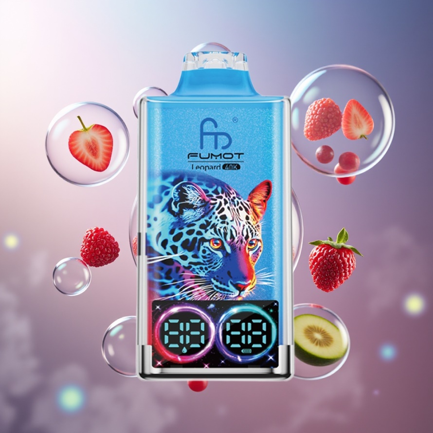 Fumot Leopard 40K Puffs Engångsvape Blandade Bär 5% Nikotin 700mAh Dual Mesh Type-C svensk grossist