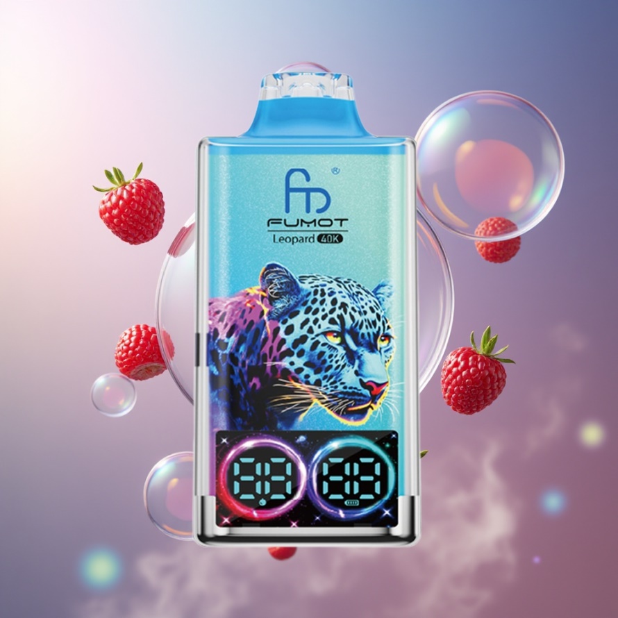 Fumot Leopard 40K Puffs Engångsvape Persika Bär 5% Nikotin 700mAh Dual Mesh Type-C Svensk Grossist