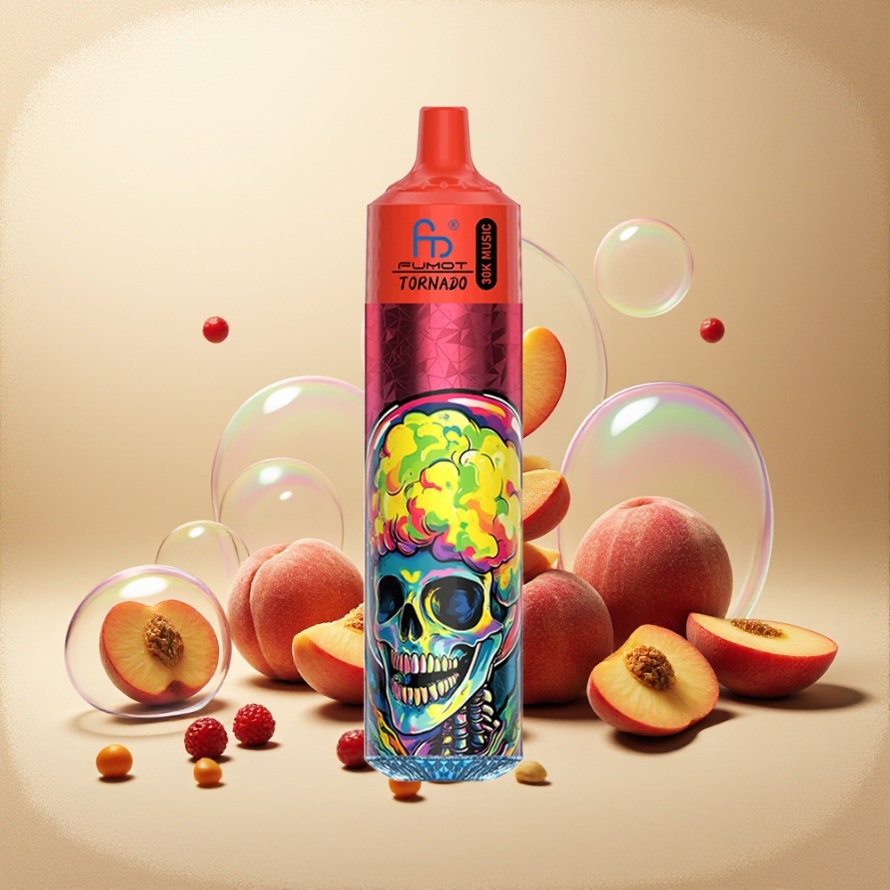 Fumot RandM Tornado 30000 Puffs Engångs Vape Persika Bär 30mL 600mAh svensk grossist