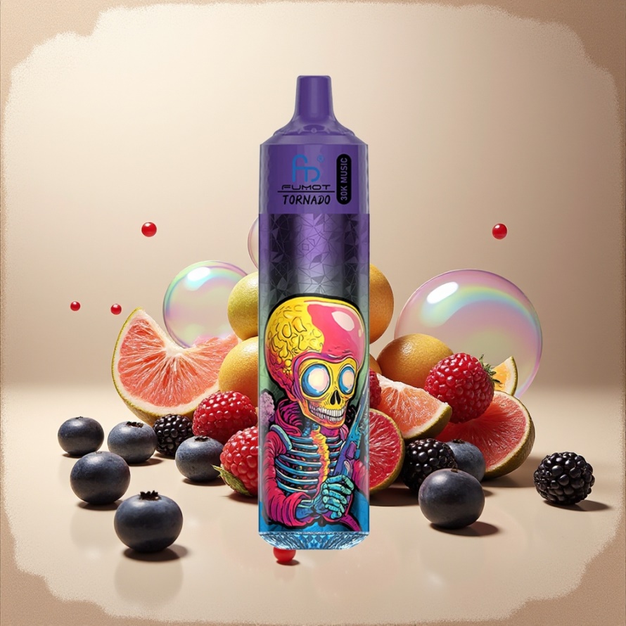 Fumot RandM Tornado 30000 Puffs Svensk Grossist Engångs Vape Blåbär Björnbär 30mL 600mAh