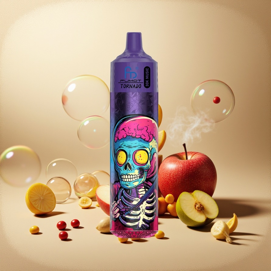 Fumot Randm Tornado 30000 Puffs Svensk Grossist Disposabel E-cigarett Trippel Äpple 30mL 600mAh