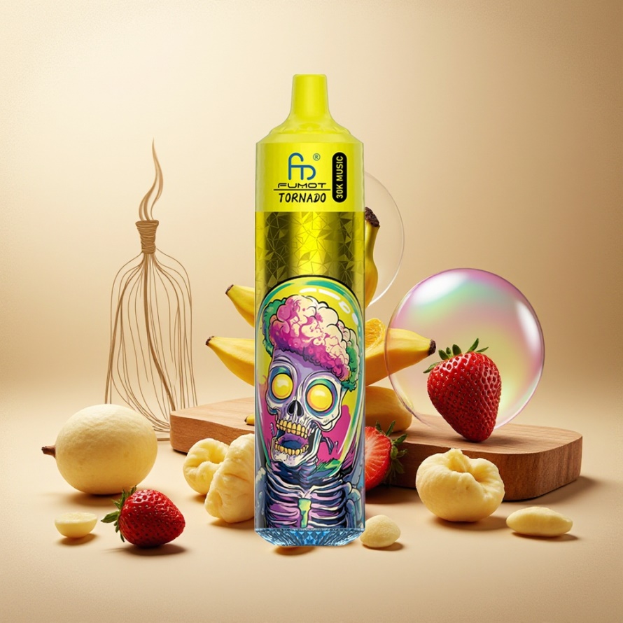 Fumot Randm Tornado 30000 Puffs Svensk Grossist Engångs Vape Banan Jordgubb 30mL 5% Nikotin 600mAh