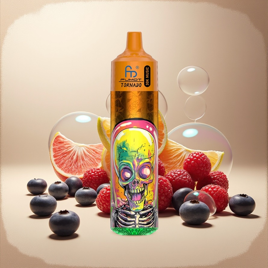 Fumot Randm Tornado 30000 Puffs Svensk Grossist Engångs Vape Blåbär Hallon 30mL 600mAh LED