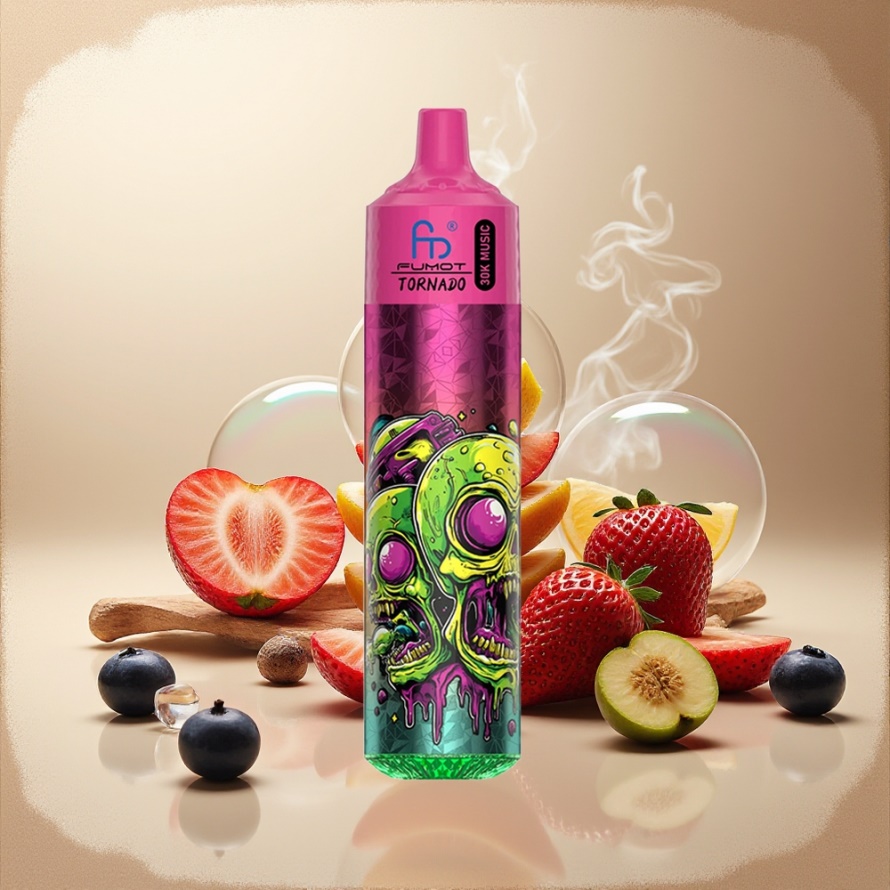 Fumot Randm Tornado 30000 Puffs Svensk Grossist Engångs Vape Jordgubb Blåbär 30mL 5% Nikotin 600mAh