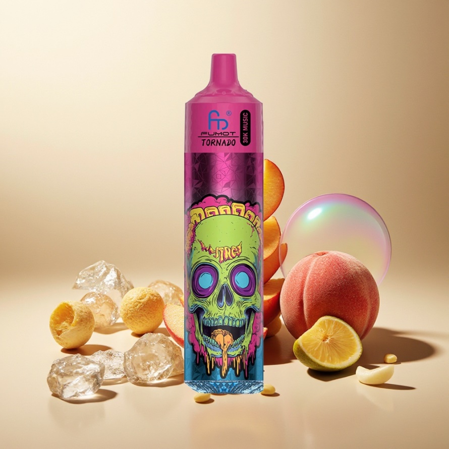 Fumot Randm Tornado 30000 Puffs Svensk Grossist Engångs Vape Persika Is 30mL 5% Nikotin 600mAh