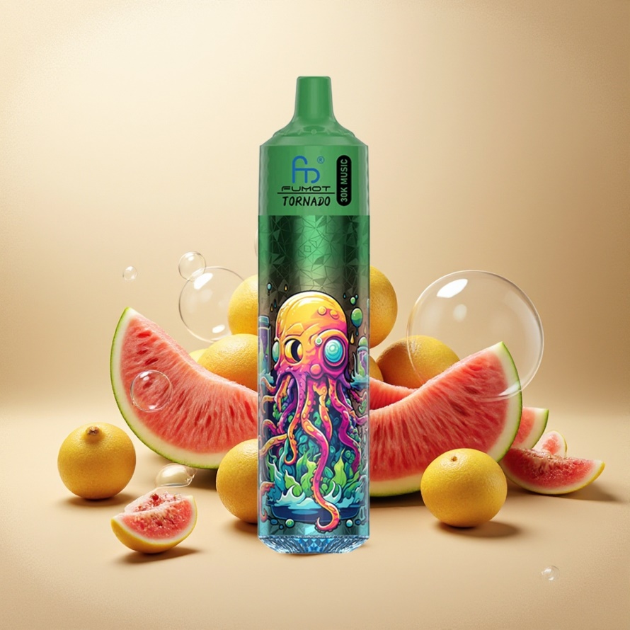 Fumot Randm Tornado 30000 Puffs Svensk Grossist Engångs Vape Vattenmelon Melon 30mL 600mAh 1.0 Ohm