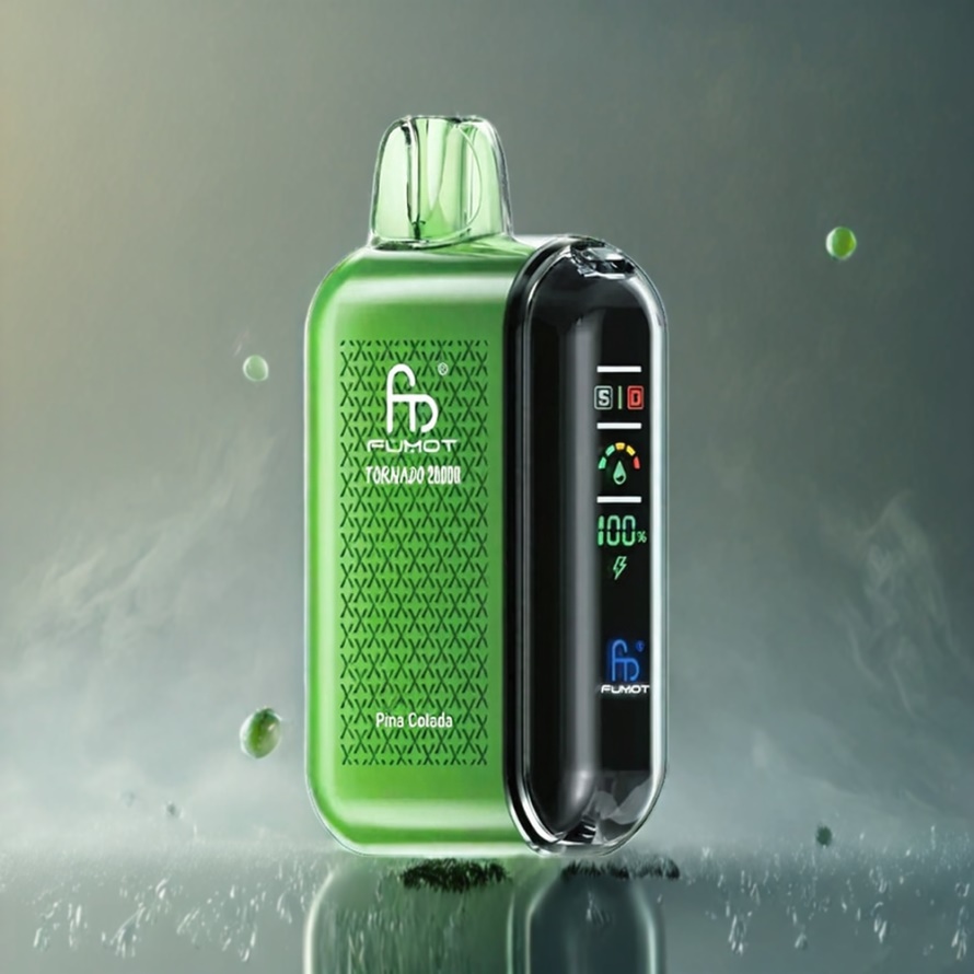 Fumot Tornado 20000 Puffs Svensk Grossist Disposable Vape Ananas & Kokos Dual Mesh Coil Smart Display