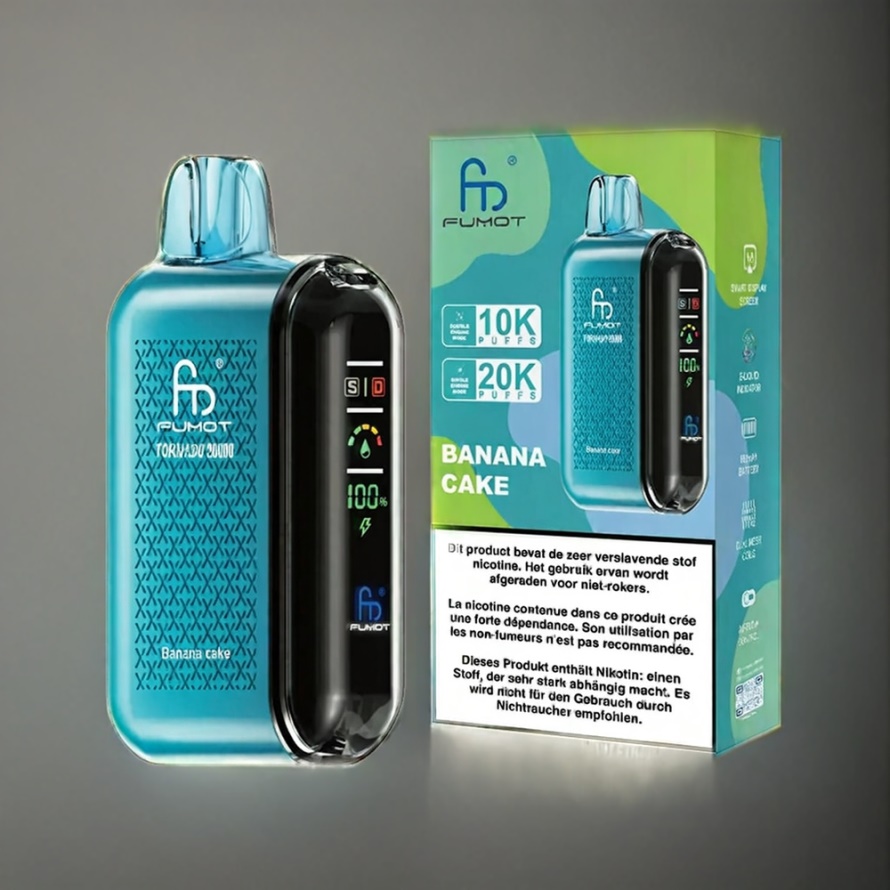 Fumot Tornado 20000 Puffs Svensk Grossist Disposable Vape Banankaka med Dual Mesh Coil & 850mAh Batteri