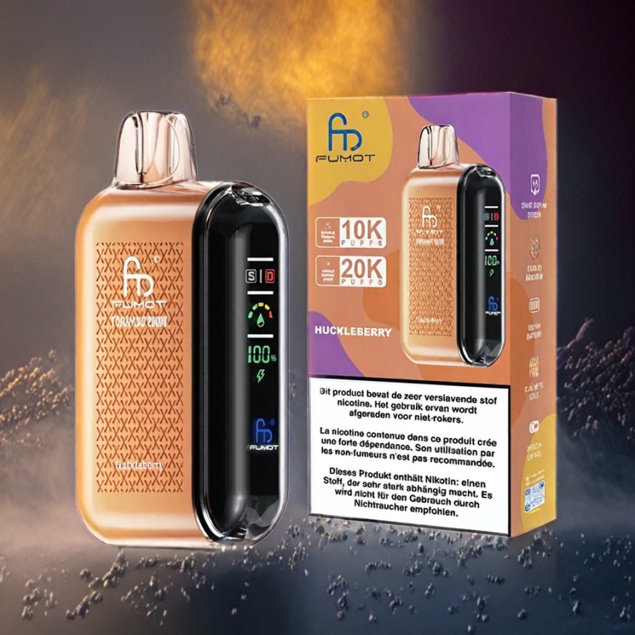 Fumot Tornado 20000 Puffs Svensk Grossist Disposable Vape Blåbär med Dual Mesh Coil & Smart Display