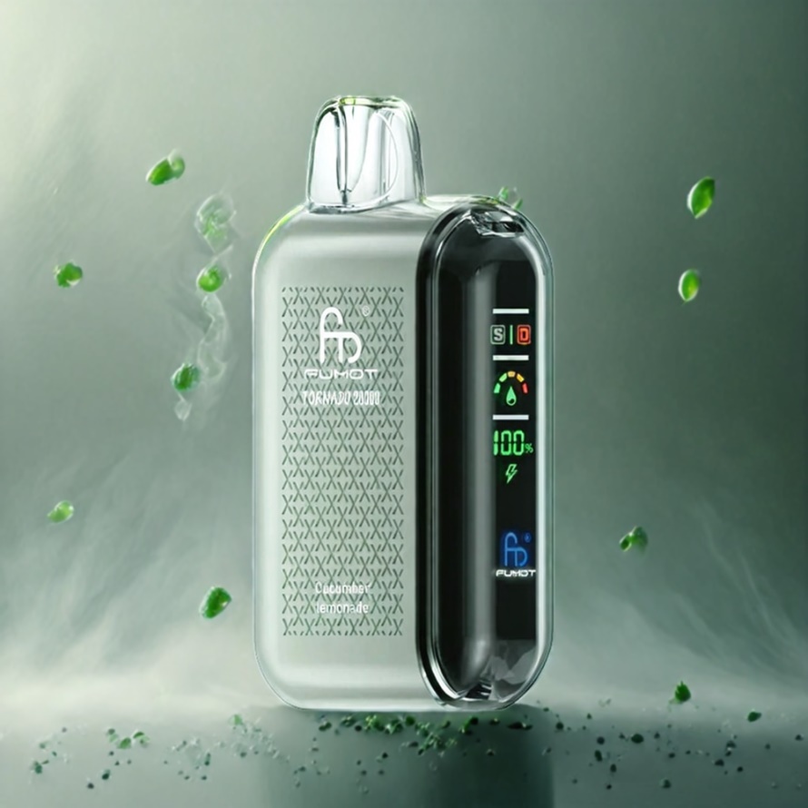Fumot Tornado 20000 Puffs Svensk Grossist Disposable Vape Gurka Lemonad med Dual Mesh Coil och Smart Display