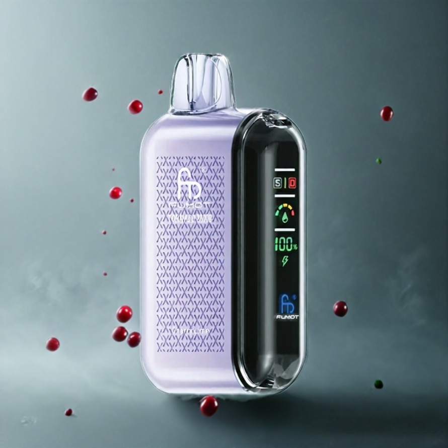 Fumot Tornado 20000 Puffs Svensk Grossist Disposable Vape Körsbär Lime Dual Mesh Coil 850mAh