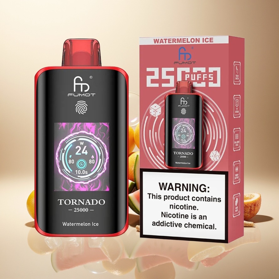 Fumot Tornado 25000 Puffs Disposable Vattenmelonskräm HD Skärm 700mAh svensk grossist