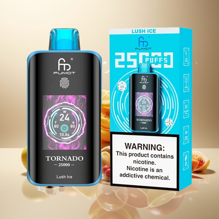 Fumot Tornado 25000 Puffs Engångs Vape Lush Is (Lummig Is) med HD-skärm, 700mAh & Type-C – svensk grossist