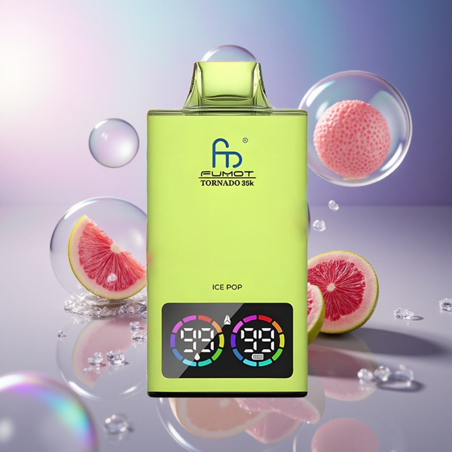 Fumot Tornado 35000 Engångs Vape Isglass Dual Mesh Coil 15ml svensk grossist