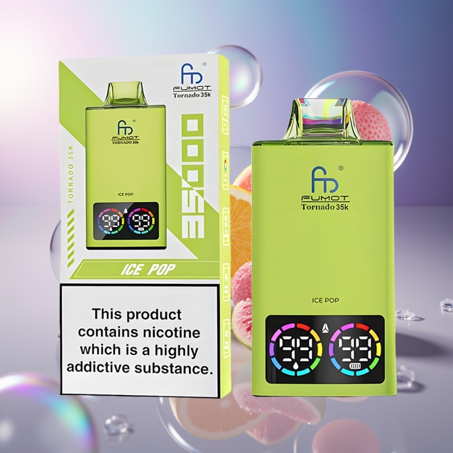 Fumot Tornado 35000 Engångs Vape Isglass Dual Mesh Coil 15ml svensk grossist