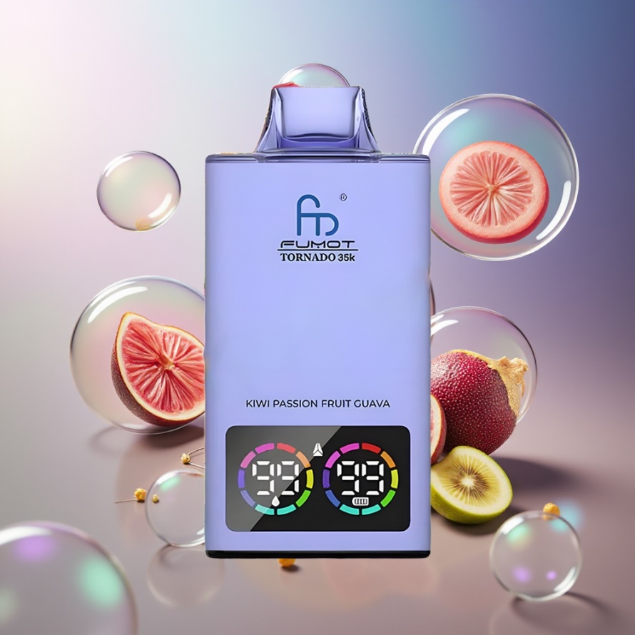 Fumot Tornado 35000 Svensk Grossist Engångs Vape Kiwi Passionsfrukt Guava Dual Mesh Coil 15ml 700mAh