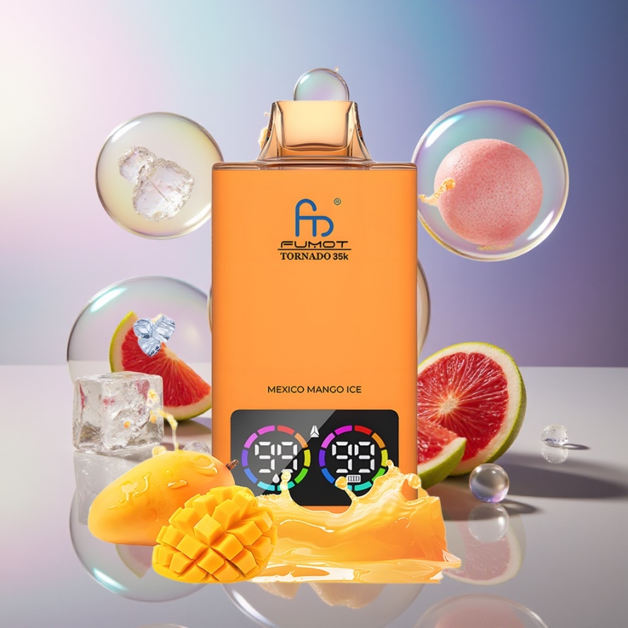 Fumot Tornado 35000 Svensk Grossist Engångs Vape Mexiko Mango Is Dual Mesh Coil